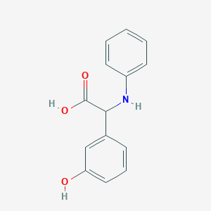 molecular formula C14H13NO3 B3075284 2-(3-Hydroxyphenyl)-2-(phenylamino)acetic acid CAS No. 1029107-56-9