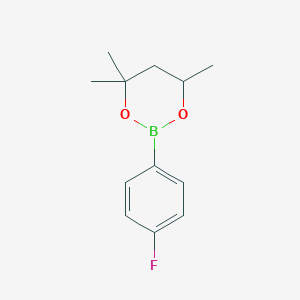 molecular formula C12H16BFO2 B3075329 2-(4-氟苯基)-4,4,6-三甲基-1,3,2-二氧杂硼环烷 CAS No. 1029653-69-7