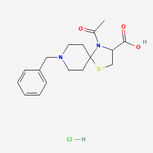 molecular formula C17H23ClN2O3S B3075358 4-乙酰基-8-苄基-1-硫杂-4,8-二氮杂螺[4.5]癸烷-3-羧酸盐酸盐 CAS No. 1030253-99-6