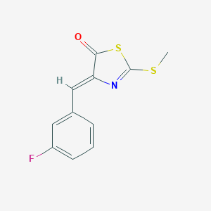 molecular formula C11H8FNOS2 B307539 4-(3-fluorobenzylidene)-2-(methylthio)-1,3-thiazol-5(4H)-one 