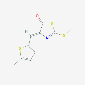 molecular formula C10H9NOS3 B307541 4-[(5-methyl-2-thienyl)methylene]-2-(methylthio)-1,3-thiazol-5(4H)-one 