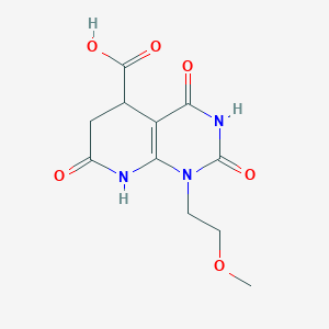molecular formula C11H13N3O6 B3075437 1-(2-Methoxyethyl)-2,4,7-trioxo-1,2,3,4,5,6,7,8-octahydropyrido[2,3-d]pyrimidine-5-carboxylic acid CAS No. 1030477-46-3