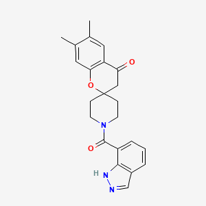 molecular formula C23H23N3O3 B3075494 1'-(1H-吲唑-7-羰基)-6,7-二甲基螺[色满-2,4'-哌啶]-4-酮 CAS No. 1031413-43-0