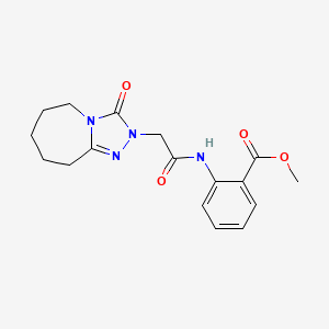molecular formula C17H20N4O4 B3075497 methyl 2-{[(3-oxo-6,7,8,9-tetrahydro-3H-[1,2,4]triazolo[4,3-a]azepin-2(5H)-yl)acetyl]amino}benzoate CAS No. 1031487-16-7