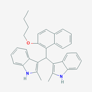 molecular formula C33H32N2O B307551 3-[(2-butoxy-1-naphthyl)(2-methyl-1H-indol-3-yl)methyl]-2-methyl-1H-indole 