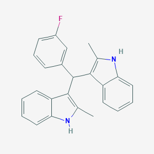 molecular formula C25H21FN2 B307553 3-[(3-fluorophenyl)(2-methyl-1H-indol-3-yl)methyl]-2-methyl-1H-indole 