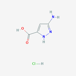 molecular formula C4H6ClN3O2 B3075533 5-amino-1H-pyrazole-3-carboxylic acid hydrochloride CAS No. 1032334-56-7