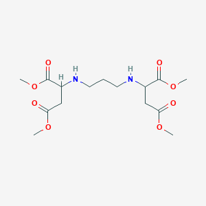 molecular formula C15H26N2O8 B3075547 Dimethyl 2-[(3-{[3-methoxy-1-(methoxycarbonyl)-3-oxopropyl]amino}propyl)amino]succinate CAS No. 1032338-61-6