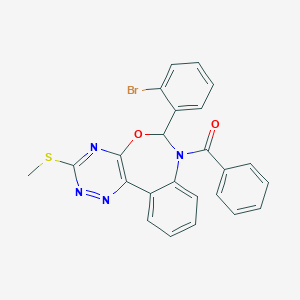 molecular formula C24H17BrN4O2S B307558 [6-(2-bromophenyl)-3-(methylsulfanyl)[1,2,4]triazino[5,6-d][3,1]benzoxazepin-7(6H)-yl](phenyl)methanone 