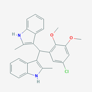 molecular formula C27H25ClN2O2 B307560 3-[(5-chloro-2,3-dimethoxyphenyl)(2-methyl-1H-indol-3-yl)methyl]-2-methyl-1H-indole 