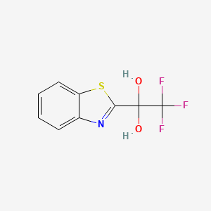 molecular formula C9H6F3NO2S B3075647 1-(1,3-苯并噻唑-2-基)-2,2,2-三氟乙烷-1,1-二醇 CAS No. 1033591-96-6