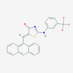 molecular formula C25H15F3N2OS B307565 (5Z)-5-(anthracen-9-ylmethylidene)-2-[3-(trifluoromethyl)anilino]-1,3-thiazol-4-one 