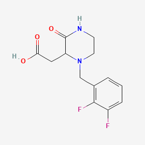 molecular formula C13H14F2N2O3 B3075657 [1-(2,3-Difluorobenzyl)-3-oxo-2-piperazinyl]acetic acid CAS No. 1033600-07-5