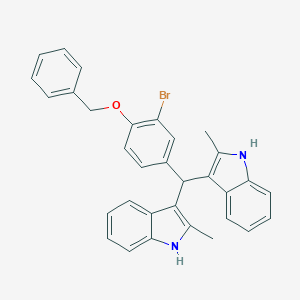 molecular formula C32H27BrN2O B307566 benzyl 4-[bis(2-methyl-1H-indol-3-yl)methyl]-2-bromophenyl ether 