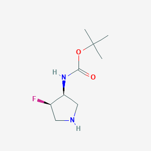molecular formula C9H17FN2O2 B3075686 (3S,4R)-(4-Fluoro-pyrrolidin-3-yl)-carbamic acid tert-butyl ester CAS No. 1033718-89-6