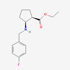 molecular formula C15H20FNO2 B3075698 Ethyl (1R,2S)-2-(4-Fluorobenzylamino)cyclopentanecarboxylate CAS No. 1033756-46-5