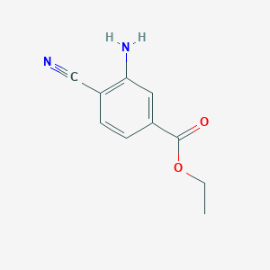 molecular formula C10H10N2O2 B3075724 Ethyl 3-amino-4-cyanobenzoate CAS No. 1034470-00-2