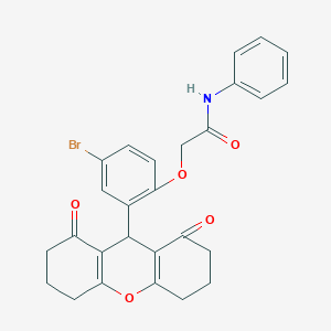 2-[4-bromo-2-(1,8-dioxo-2,3,4,5,6,7,8,9-octahydro-1H-xanthen-9-yl)phenoxy]-N-phenylacetamide