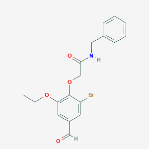 molecular formula C18H18BrNO4 B307578 N-benzyl-2-(2-bromo-6-ethoxy-4-formylphenoxy)acetamide 