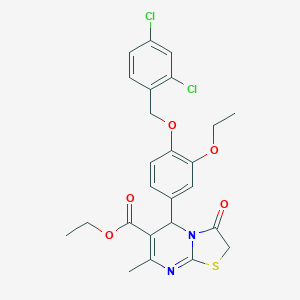 ethyl 5-{4-[(2,4-dichlorobenzyl)oxy]-3-ethoxyphenyl}-7-methyl-3-oxo-2,3-dihydro-5H-[1,3]thiazolo[3,2-a]pyrimidine-6-carboxylate