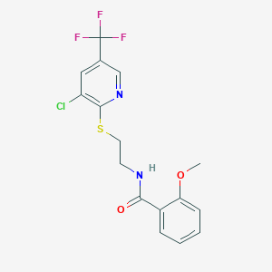 N-(2-{[3-chloro-5-(trifluoromethyl)pyridin-2-yl]sulfanyl}ethyl)-2-methoxybenzamide