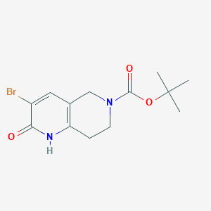 molecular formula C13H17BrN2O3 B3075821 tert-Butyl 3-bromo-2-oxo-1,5,7,8-tetrahydro-1,6-naphthyridine-6(2H)-carboxylate CAS No. 1036381-92-6