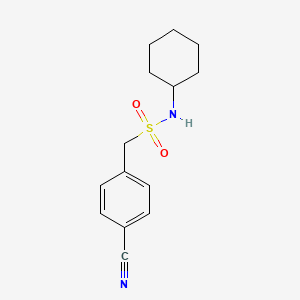 molecular formula C14H18N2O2S B3075844 1-(4-氰基苯基)-N-环己基甲磺酰胺 CAS No. 1036520-78-1