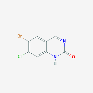 molecular formula C8H4BrClN2O B3075890 6-bromo-7-chloroquinazolin-2(1H)-one CAS No. 1036757-12-6