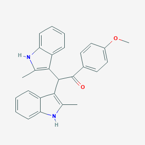 molecular formula C27H24N2O2 B307590 1-(4-methoxyphenyl)-2,2-bis(2-methyl-1H-indol-3-yl)ethanone 