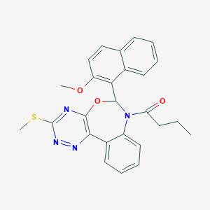 1-[7-Butyryl-3-(methylsulfanyl)-6,7-dihydro[1,2,4]triazino[5,6-d][3,1]benzoxazepin-6-yl]-2-naphthyl methyl ether
