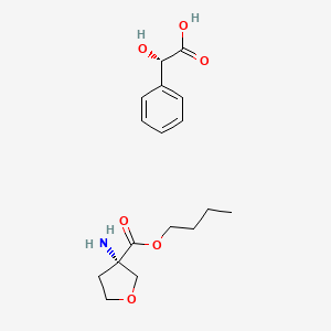 molecular formula C17H25NO6 B3075947 (s)-3-Amino-tetrahydro-furan-3-carboxylic acid butyl ester (s)-mandelic acid CAS No. 1037301-10-2