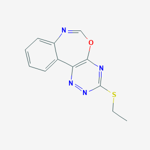 molecular formula C12H10N4OS B307597 3-(Ethylthio)[1,2,4]triazino[5,6-d][3,1]benzoxazepine 