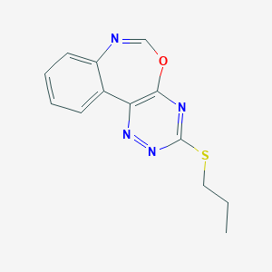 molecular formula C13H12N4OS B307598 3-(Propylthio)[1,2,4]triazino[5,6-d][3,1]benzoxazepine 
