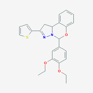 molecular formula C24H24N2O3S B307599 5-(3,4-Diethoxyphenyl)-2-(2-thienyl)-1,10b-dihydropyrazolo[1,5-c][1,3]benzoxazine 
