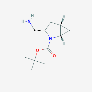 molecular formula C11H20N2O2 B3076023 (1S,3S,5S)-tert-Butyl 3-(aminomethyl)-2-azabicyclo[3.1.0]hexane-2-carboxylate CAS No. 1038509-56-6