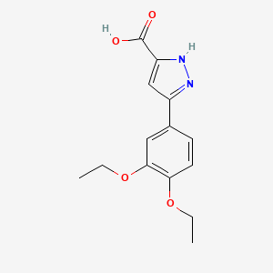 molecular formula C14H16N2O4 B3076031 5-(3,4-diethoxyphenyl)-1H-pyrazole-3-carboxylic acid CAS No. 1038563-07-3