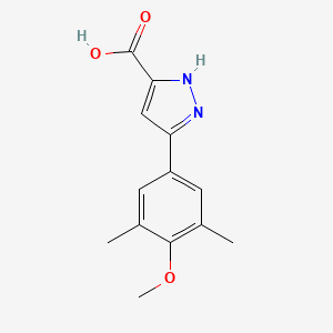 molecular formula C13H14N2O3 B3076068 5-(4-methoxy-3,5-dimethylphenyl)-1H-pyrazole-3-carboxylic acid CAS No. 1038912-36-5