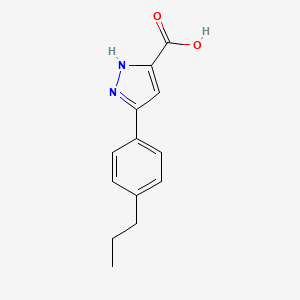 molecular formula C13H14N2O2 B3076088 5-(4-Propylphenyl)-1H-pyrazole-3-carboxylic acid CAS No. 1039053-15-0