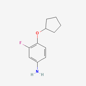molecular formula C11H14FNO B3076136 4-(环戊氧基)-3-氟苯胺 CAS No. 1039868-84-2
