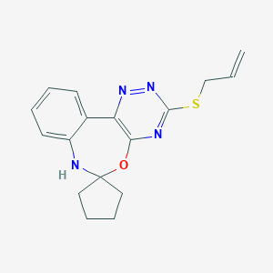 molecular formula C17H18N4OS B307621 3-(Allylthio)-6,7-dihydro[1,2,4]triazino[5,6-d][3,1]benzoxazepine-6-spiro-1'-cyclopentane 