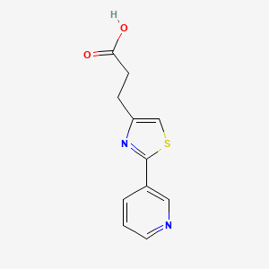 molecular formula C11H10N2O2S B3076253 3-[2-(Pyridin-3-yl)-1,3-thiazol-4-yl]propanoic acid CAS No. 1040631-65-9