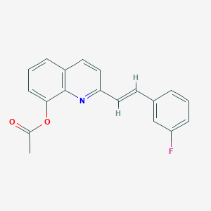 molecular formula C19H14FNO2 B307626 2-[(E)-2-(3-fluorophenyl)vinyl]quinolin-8-yl acetate 