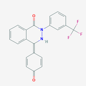 molecular formula C21H13F3N2O2 B307627 4-(4-oxocyclohexa-2,5-dien-1-ylidene)-2-[3-(trifluoromethyl)phenyl]-3H-phthalazin-1-one 