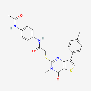 N-[4-(acetylamino)phenyl]-2-{[3-methyl-7-(4-methylphenyl)-4-oxo-3,4-dihydrothieno[3,2-d]pyrimidin-2-yl]thio}acetamide