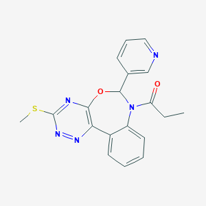 molecular formula C19H17N5O2S B307629 3-(Methylsulfanyl)-7-propionyl-6-(3-pyridinyl)-6,7-dihydro[1,2,4]triazino[5,6-d][3,1]benzoxazepine 