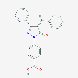 molecular formula C23H16N2O3 B307631 4-(4-benzylidene-5-oxo-3-phenyl-4,5-dihydro-1H-pyrazol-1-yl)benzoic acid 