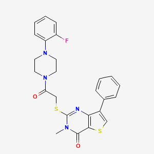 molecular formula C25H23FN4O2S2 B3076328 2-({2-[4-(2-fluorophenyl)piperazin-1-yl]-2-oxoethyl}thio)-3-methyl-7-phenylthieno[3,2-d]pyrimidin-4(3H)-one CAS No. 1040632-20-9