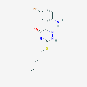 molecular formula C15H19BrN4OS B307636 6-(2-amino-5-bromophenyl)-3-hexylsulfanyl-2H-1,2,4-triazin-5-one 