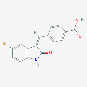 molecular formula C16H10BrNO3 B307637 4-[(Z)-(5-bromo-2-oxo-1,2-dihydro-3H-indol-3-ylidene)methyl]benzoic acid 