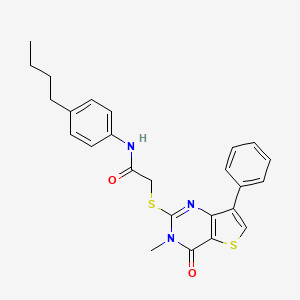 molecular formula C25H25N3O2S2 B3076387 N-(4-butylphenyl)-2-[(3-methyl-4-oxo-7-phenyl-3,4-dihydrothieno[3,2-d]pyrimidin-2-yl)thio]acetamide CAS No. 1040632-67-4